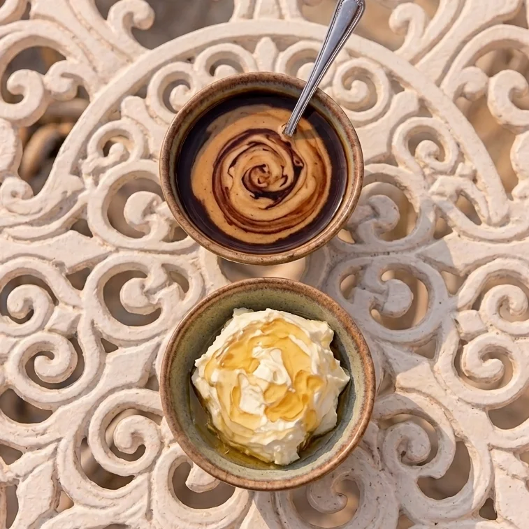 Perfect pairings: Tahini with molasses and Kaymak with honey