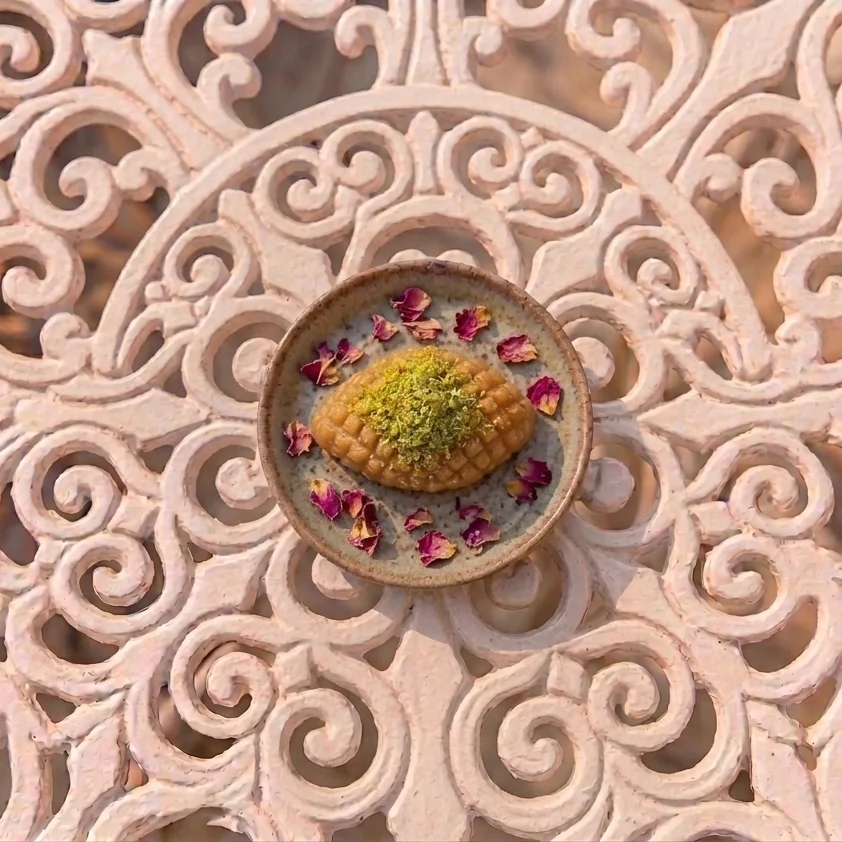 Kalburabastı -Traditional Turkish pastry with a walnut filling
