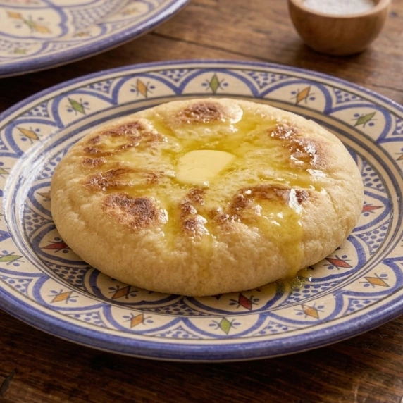 Warm Batbout with butter